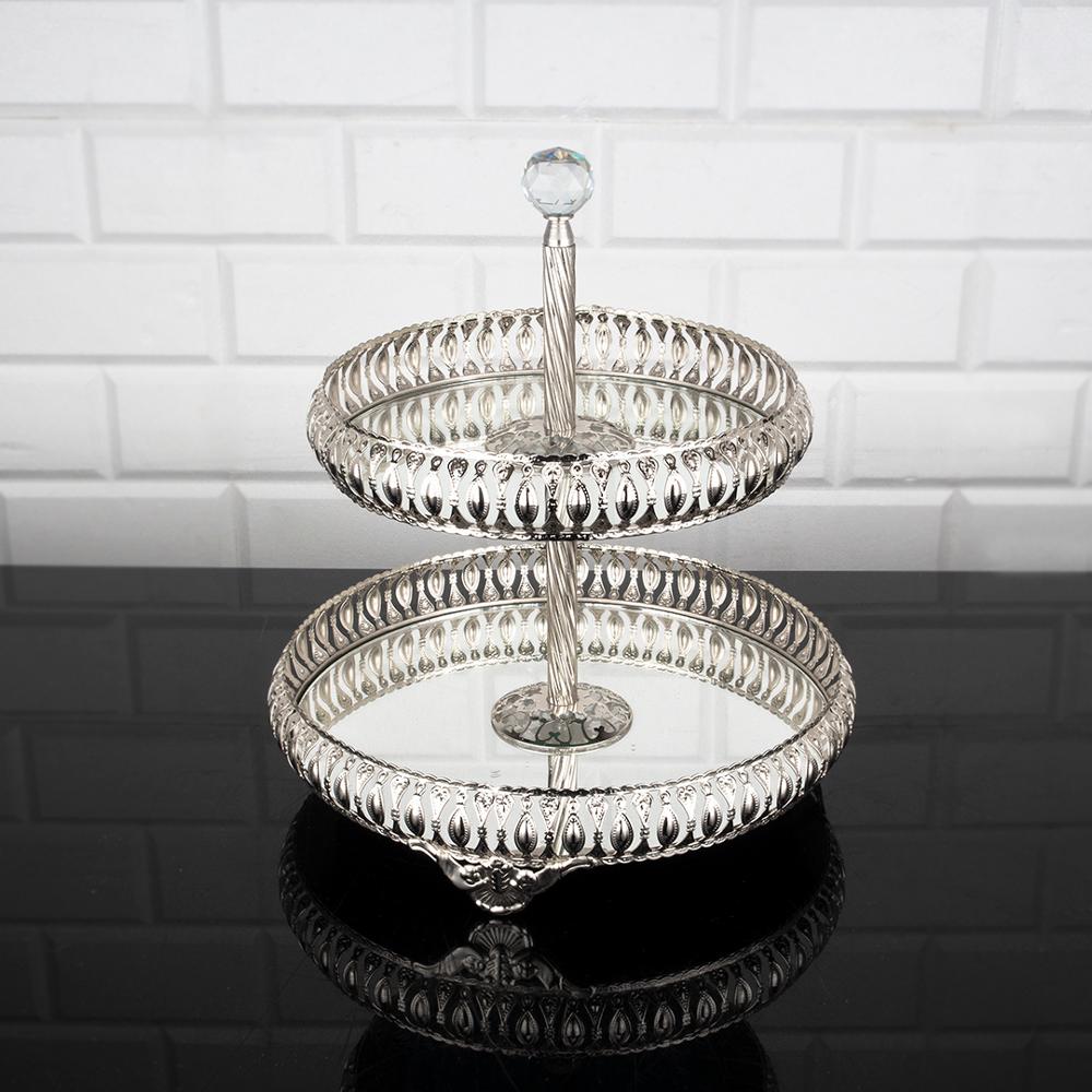 Service Tray Plate Rhinestones 2 Floor Cookie Macaron Sweet Dessert Serving Tray