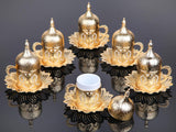 Seti 6 English coffee cap set Arabic coffee set handmade tea cups cap kit set Espresso coffee set of copper