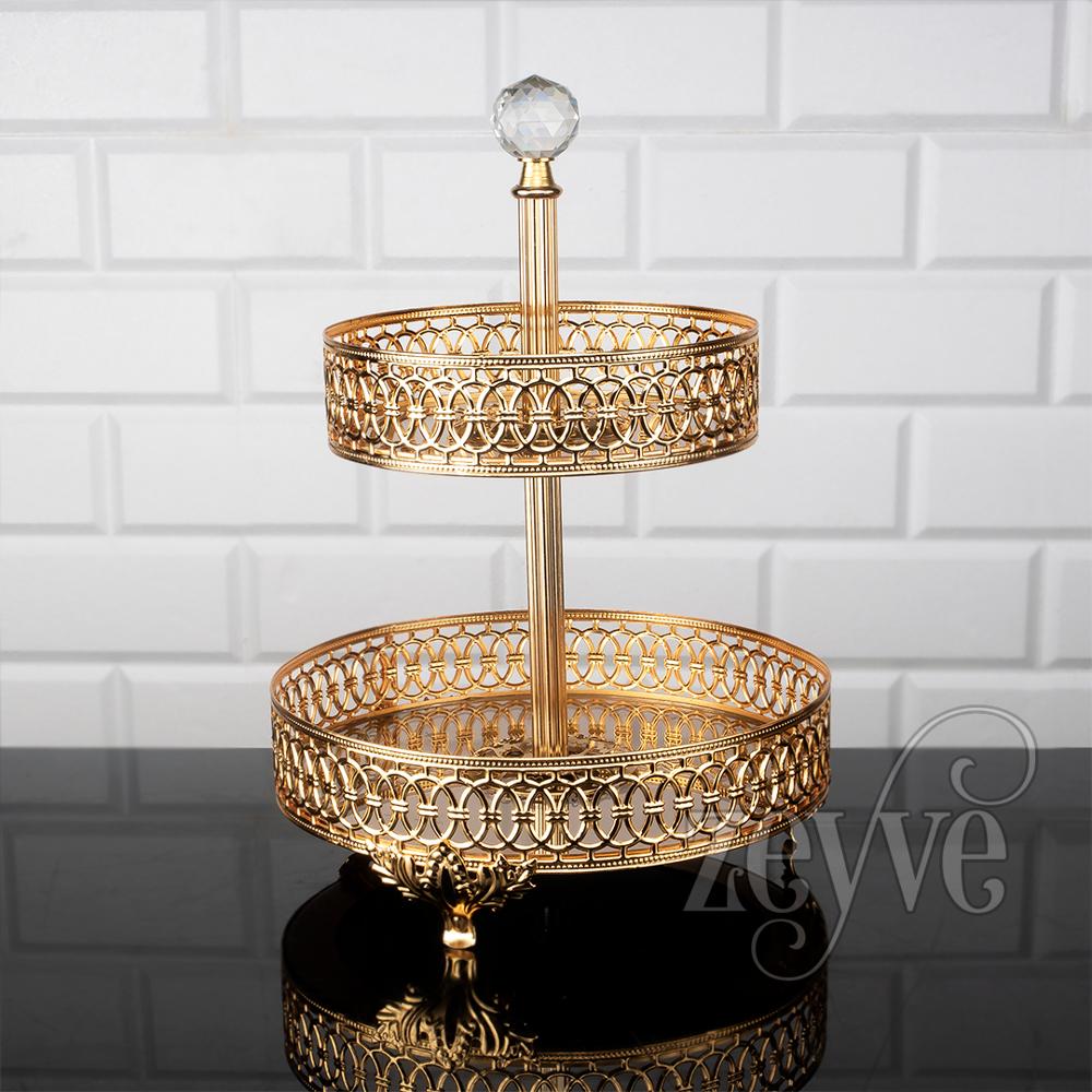 Service Tray Plate Rhinestones 2 Floor Cookie Macaron Sweet Dessert Serving Tray