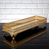 Service Long Tray Hurrem Turkish Ottoman Style Plate Cake Bell Jar Cookie Macaron Sweet Dessert Square Serving