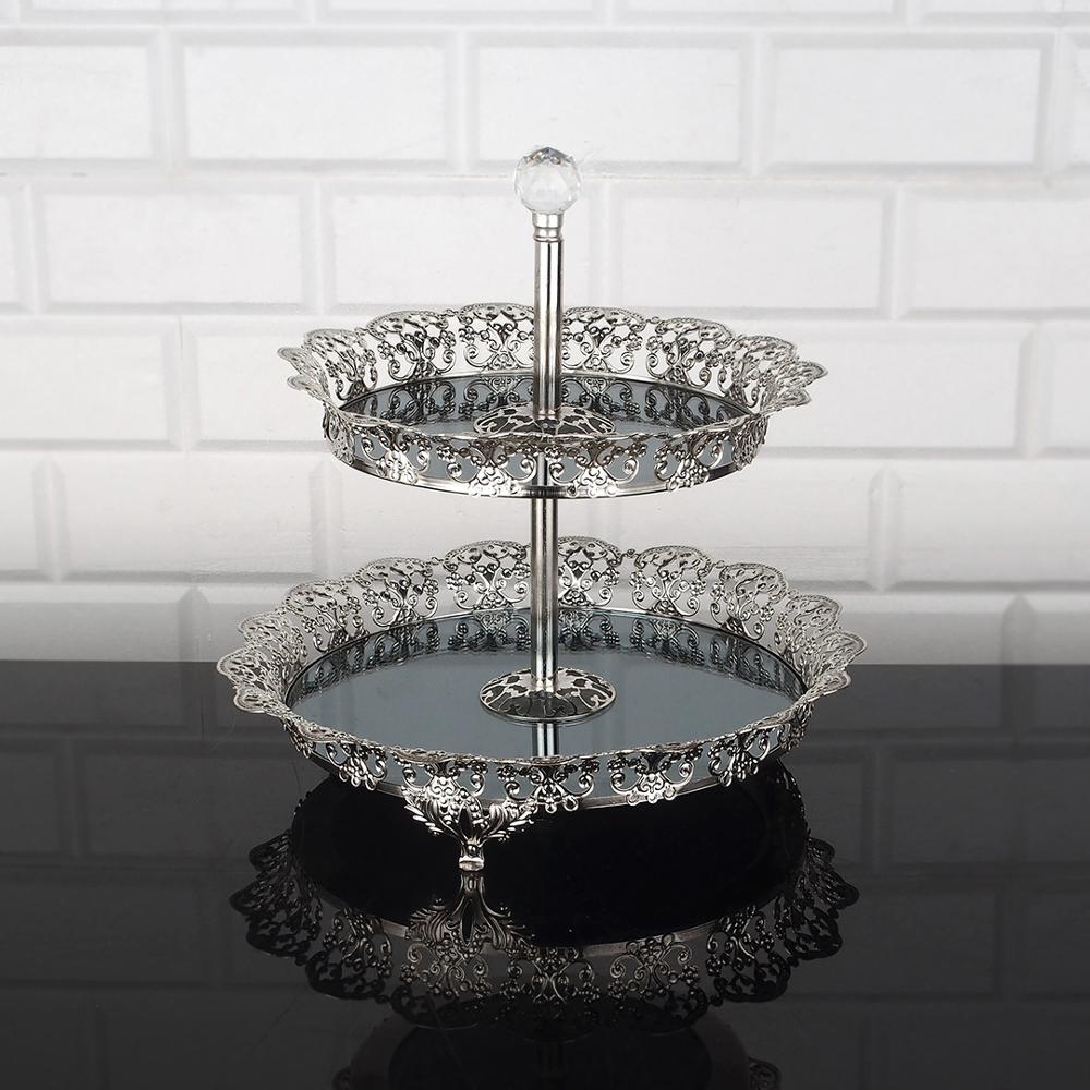 Service Tray Plate Rhinestones 2 Floor Cookie Macaron Sweet Dessert Serving Tray