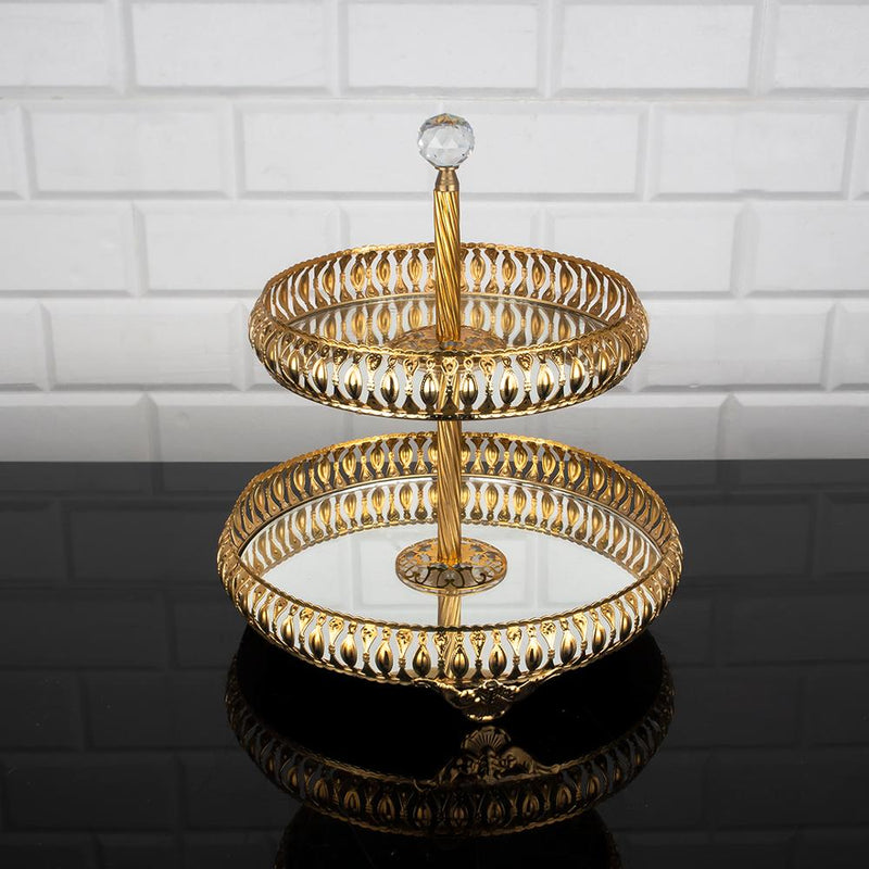 Service Tray Plate Rhinestones 2 Floor Cookie Macaron Sweet Dessert Serving Tray