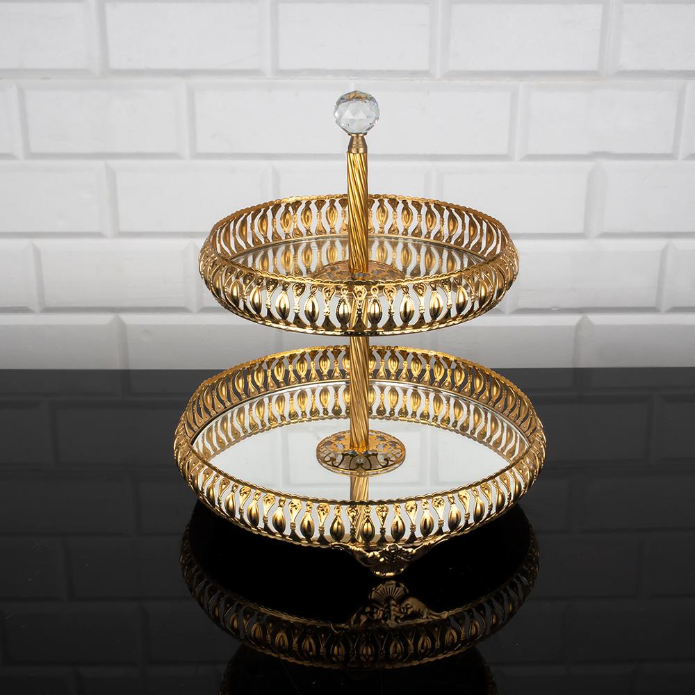 Service Tray Plate Rhinestones 2 Floor Cookie Macaron Sweet Dessert Serving Tray