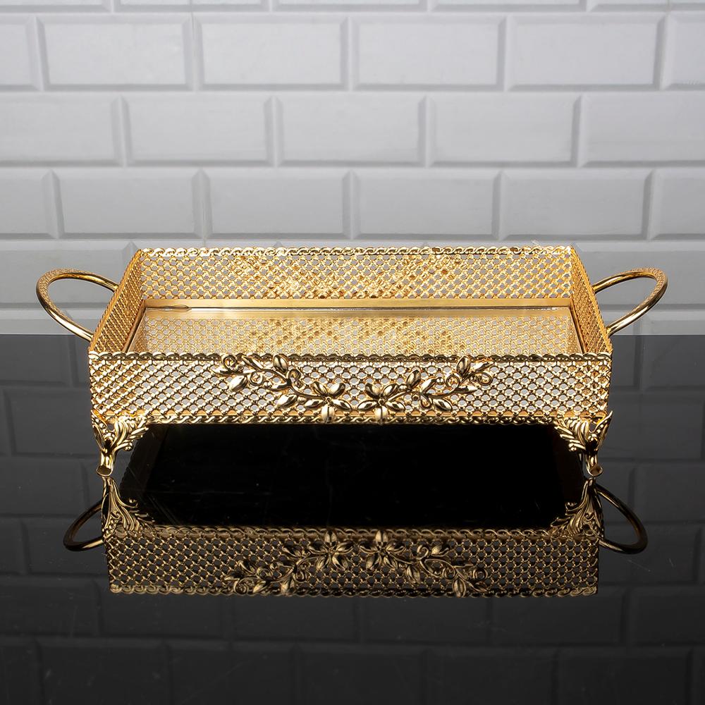 Service Rectangle Square Tray Golden Silver Big Medium Small Hurrem Turkish Ottoman Style Plate Cake Glass Cookie Sweet Dessert