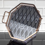 Serveer achthoekig glazen spiegelblad Zilver gouden Turkse Ottomaanse stijl plaat Cake stolp Glas koekje Macaron Zoet dessert