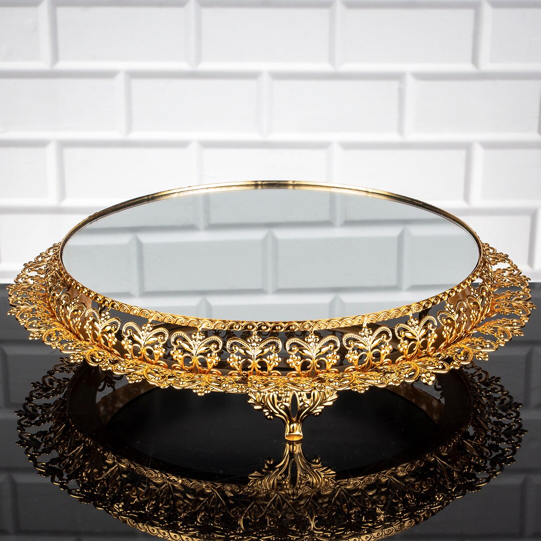 Service Tray Hurrem Style Plate Cake Bell Jar Glass Cookie Macaron Sweet Dessert Serving Tray