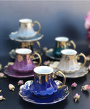 ACAR Turkish First Class Porcelain Coffee Cups and Saucers Set Ceramic Coffee Mugs Best for Home Decoration Demistasse Coffee Set