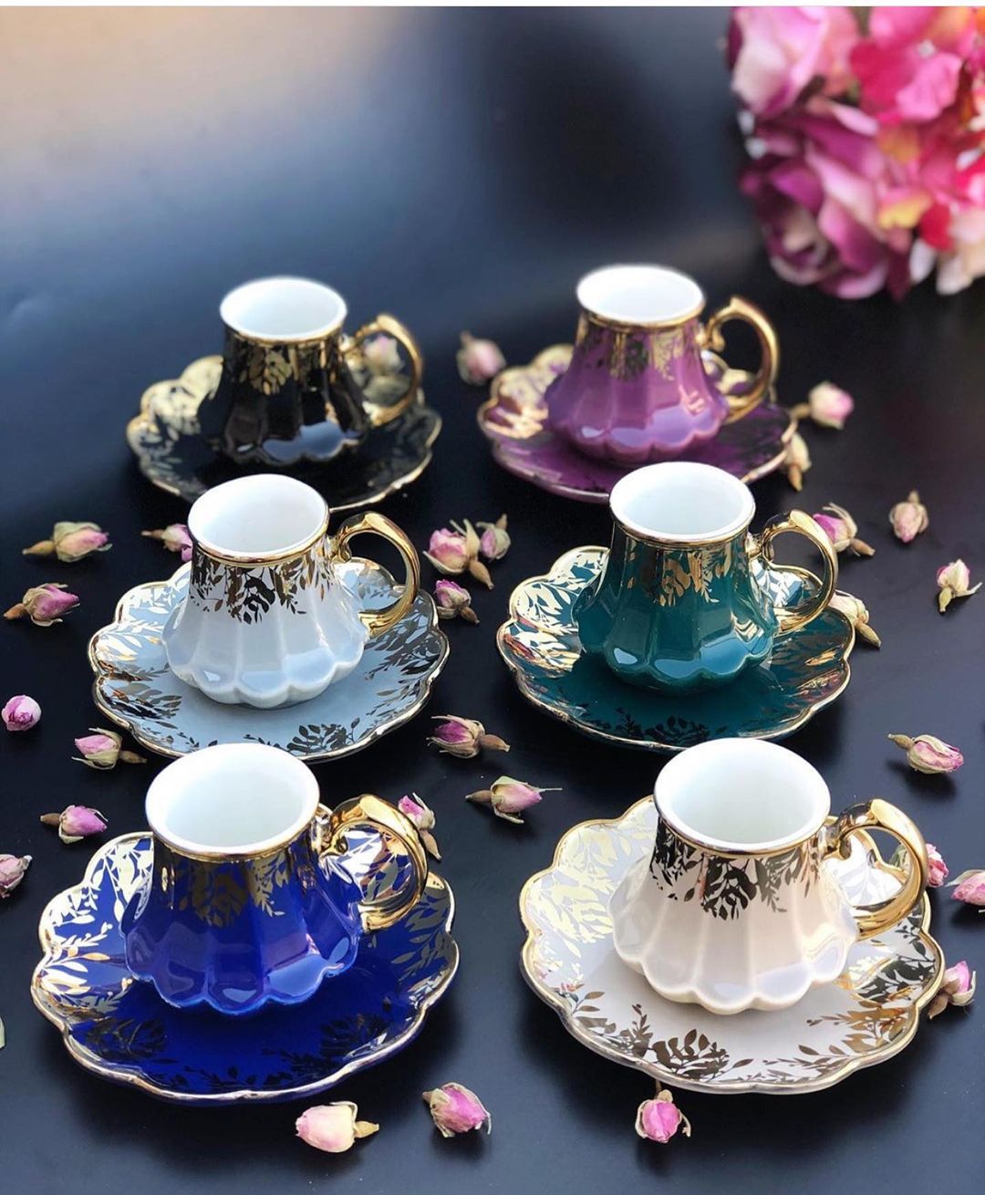 ACAR Turkish First Class Porcelain Coffee Cups and Saucers Set Ceramic Coffee Mugs Best for Home Decoration Demistasse Coffee Set