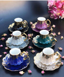 ACAR Turkish First Class Porcelain Coffee Cups and Saucers Set Ceramic Coffee Mugs Best for Home Decoration Demistasse Coffee Set