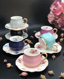 ACAR Turkish High Quality Porcelain Coffee Cups and Saucers Set Ceramic Coffee Mugs Best for Home Decoration Demistasse Coffee Set