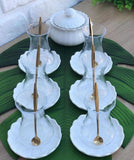 White Sweet Tea Cups And Saucers Set For Six People Made in Turkey
