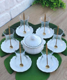 White Sweet Tea Cups And Saucers Set For Six People Made in Turkey