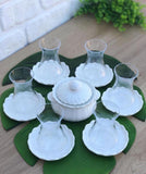 White Sweet Tea Cups And Saucers Set For Six People Made in Turkey