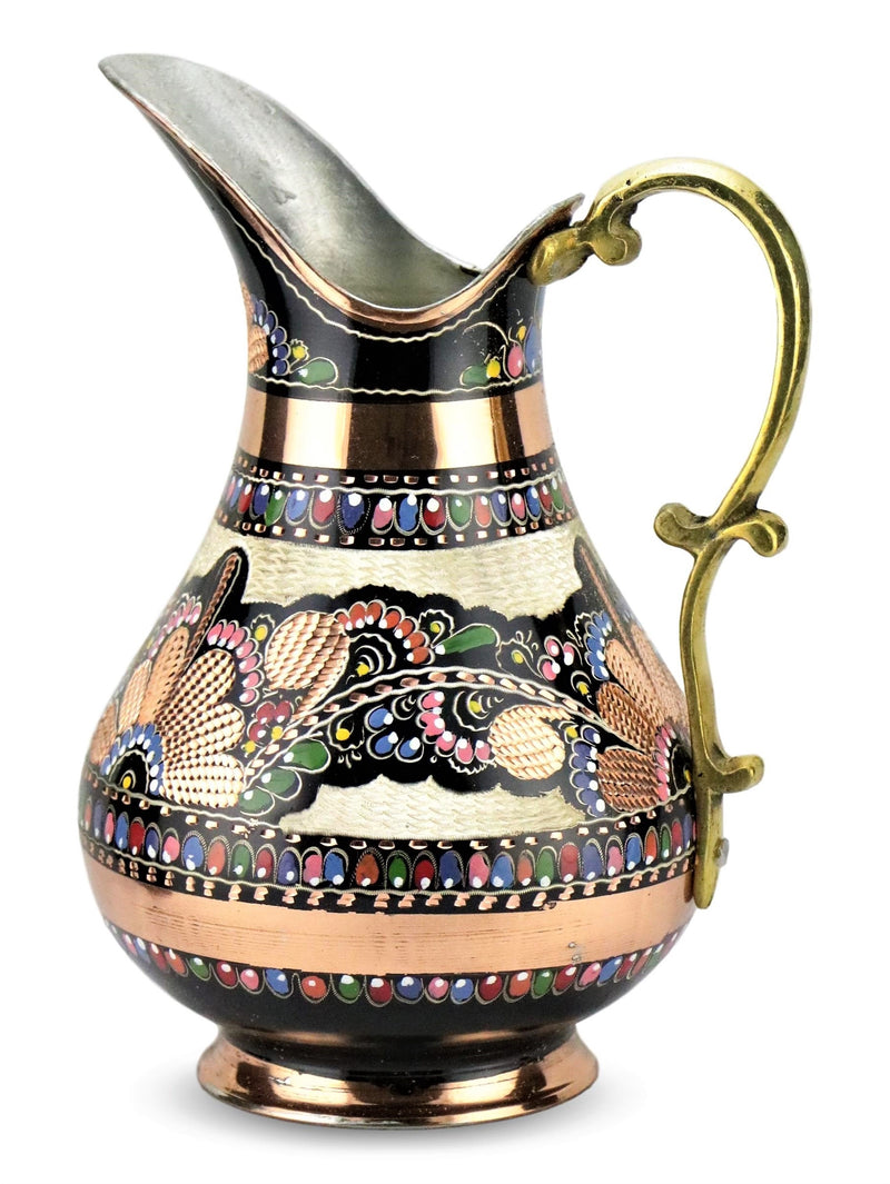 Athentic Copper Turkish Water Pitcher Erzincan Hand Hammered Model Juice Jug Pure 2 Lt (70 floz)