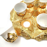 Turkish Coffee Set Mirra, Arabic Coffee Serving Cups Set Two Tier Cake Stand Afternoon Tea Wedding Plates Party