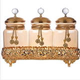 Glass Spice Hurrem Style With Jar Spice Container 3 Pcs/Set Organizer Cans Pepper Shaker Storage Box With Tray Kitchen