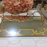 Gouden zilveren kleur spiegel Arabische snackkom Authentieke serveerschaal met deksel Fruitschaal Snoep dienblad 