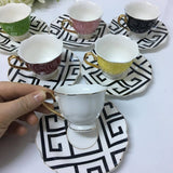 Porseleinen koffiekopjes en schoteltjes Set Keramische koffiemokken van hoge kwaliteit, het beste voor huisdecoratie Demistasse koffieset 
