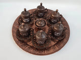 Ottomaanse Turkse koffiekopjes set / 6 stuks handgemaakte koperen Arabische koffieset theekopjes espressoset gemaakt in Turkije 