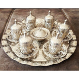Ottoman Turkish Coffee Cups Set / 6 pcs Handmade Copper Arabic Coffee Set Tea Cups Espresso Set Made in Turkey