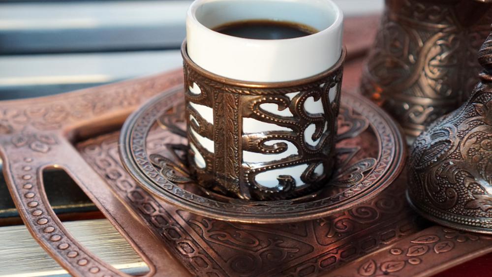Handmade Clover Design Turkish Coffee Espresso Serving Set for 2
