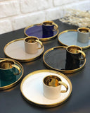 Porseleinen koffiekopjes en schoteltjes Set Luxe keramische koffiemokken Beste voor huisdecoratie Demistasse koffieset 