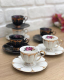 Porseleinen koffiekopjes en schoteltjes Set Keramische koffiemokken van hoge kwaliteit, het beste voor huisdecoratie Demistasse koffieset 