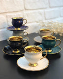 Porseleinen koffiekopjes en schoteltjes Set Luxe keramische koffiemokken Beste voor huisdecoratie Demistasse koffieset 