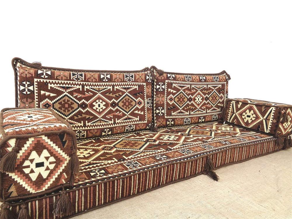 Arabic Floor Seating Sofa Red Set Cushions Turkish Jalsa Arabic Majlis Rug Oriental Home Decor Moroccan Sofa bohemian furniture Kilim Cover
