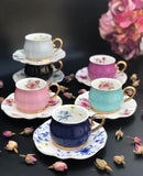 ACAR Turkish High Quality Porcelain Coffee Cups and Saucers Set Ceramic Coffee Mugs Best for Home Decoration Demistasse Coffee Set