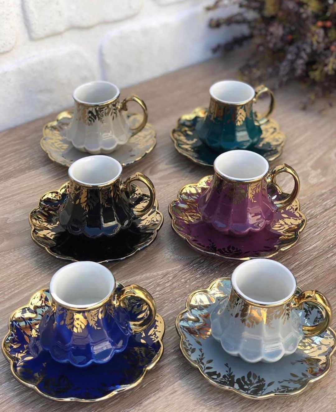 ACAR Turkish First Class Porcelain Coffee Cups and Saucers Set Ceramic Coffee Mugs Best for Home Decoration Demistasse Coffee Set