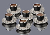 Turkse Gouden Koffie Kopjes En Schoteltjes Serveerset Keramische Koffiemokken Beste Voor Home Decor Demistasse Porselein Koffie Set