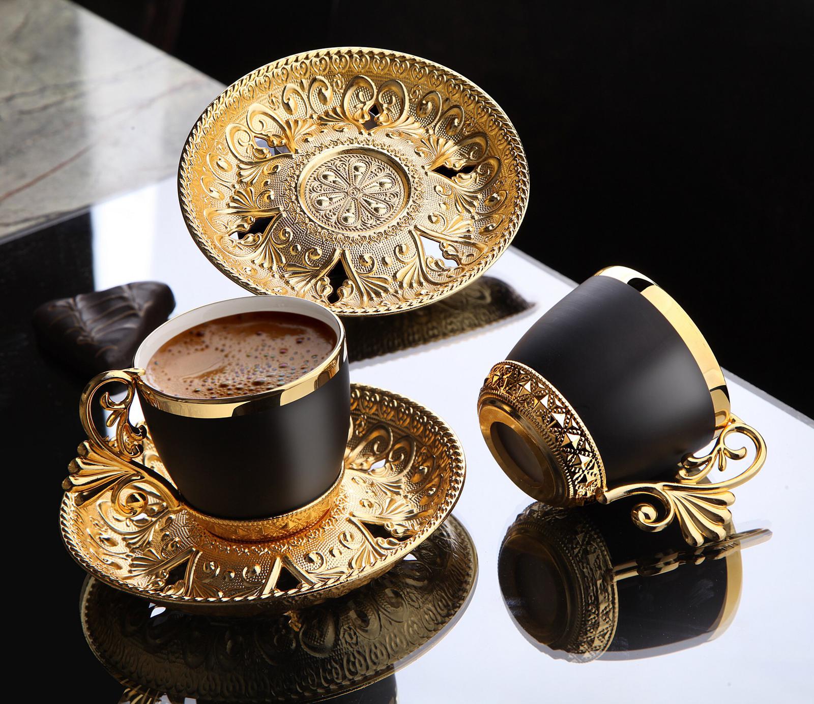 Copper Turkish Coffee Espresso Serving Set Authentic Coffee Cup