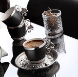 Turkse Gouden Koffie Kopjes En Schoteltjes Serveerset Keramische Koffiemokken Beste Voor Home Decor Demistasse Porselein Koffie Set